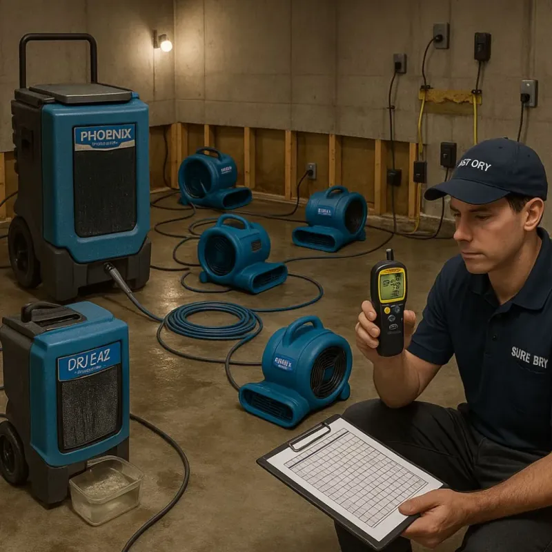 Structural Drying and Dehumidification process in Holbrook, NY